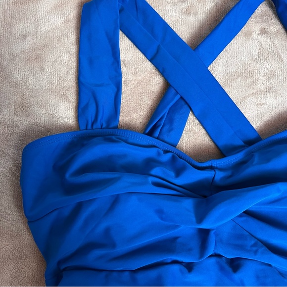 SUMMER MAE Swimsuit Royal Blue Flowy Dress with Built In Shorts - Size Large - Picture 6 of 10